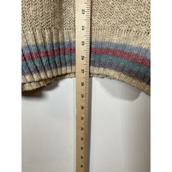 Vintage Boston Traders Chunky Knit Pullover Striped Sweater Size L 1980s 90s Y2K - Picture 6 of 6